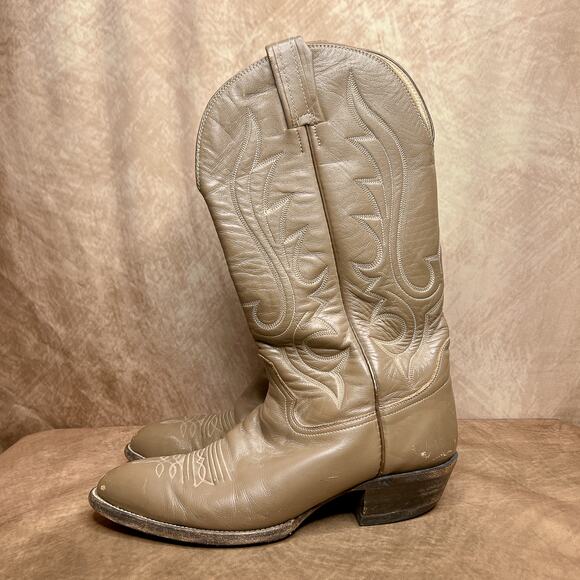 Vintage 90s Hondo Boots El Paso Texas Embroidered Cowboy Walking Boots Rodeo - Picture 5 of 11